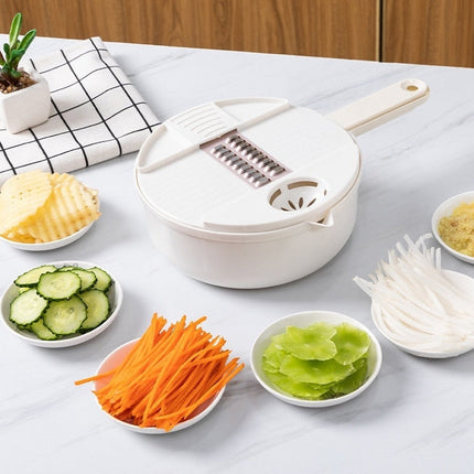 Efficient and Versatile Kitchen Essential: Manual Vegetable Chopper and Shredder for the Perfect Salad Preparation!