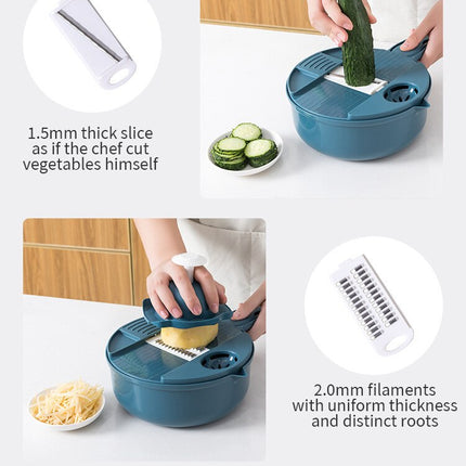 Efficient and Versatile Kitchen Essential: Manual Vegetable Chopper and Shredder for the Perfect Salad Preparation!